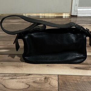 Free People Black Leather Shoulder Bag